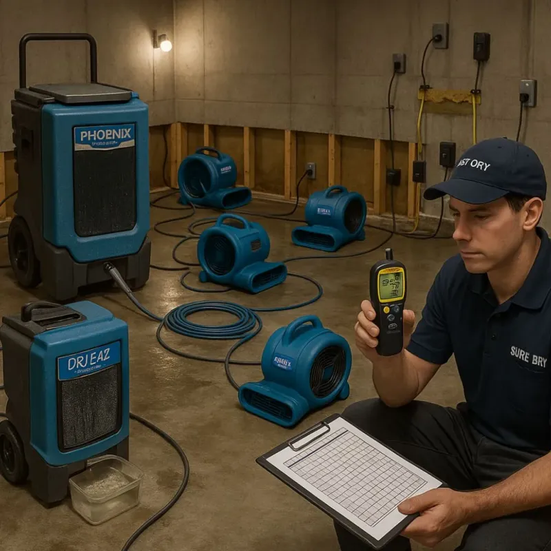 Structural Drying and Dehumidification process in San Joaquin, CA